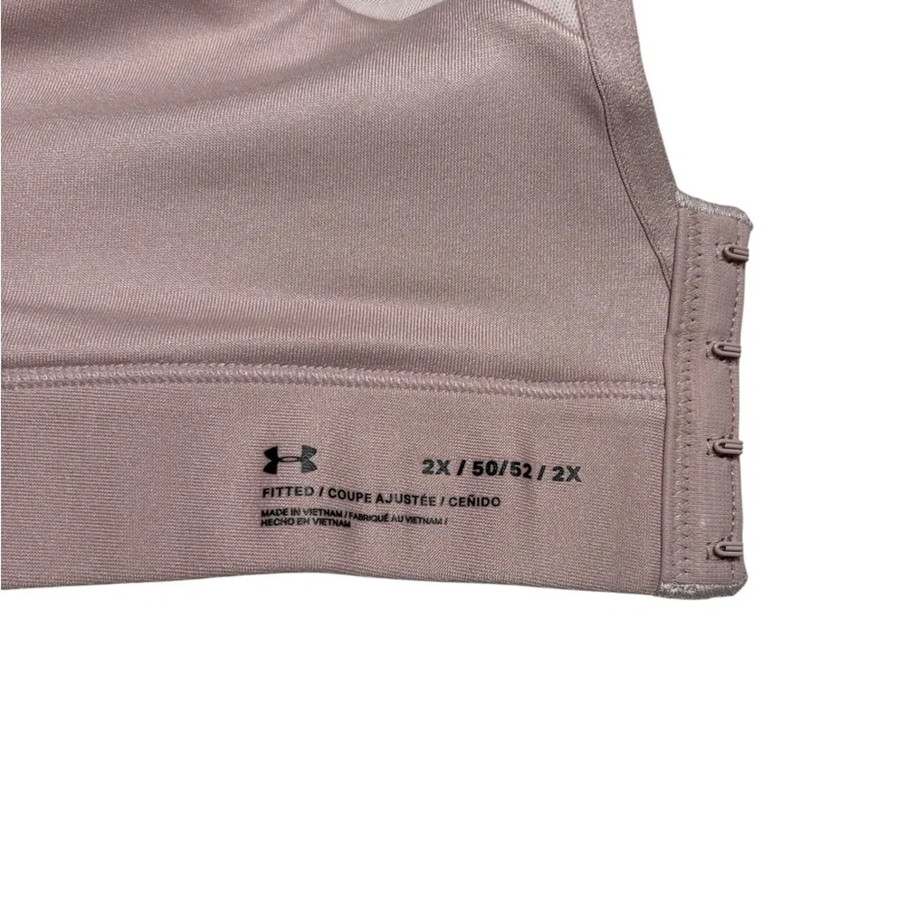 Under Armour Women's Light Pink Breathable Sports Bra,Size 2X,Made in Vietnam
